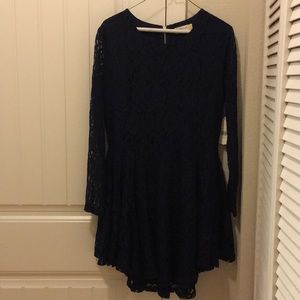Altar’d State Navy long-sleeved lace dress